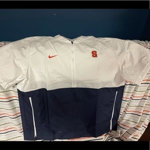 Nike Dri-fit Syracuse football team issued- short sleeve 3/4 zip coaches jacket